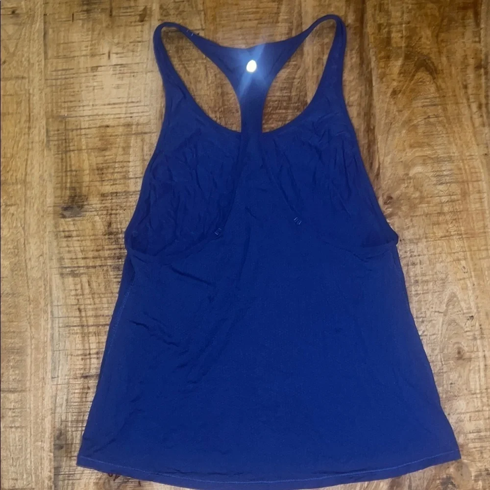 Lululemon Athletica Blue Backless Fitted Tank Top